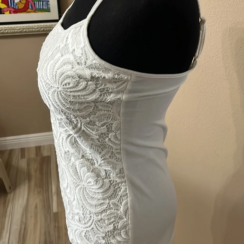 Loft White Lace Camisole Tank Top size S - Picture 2 of 4
